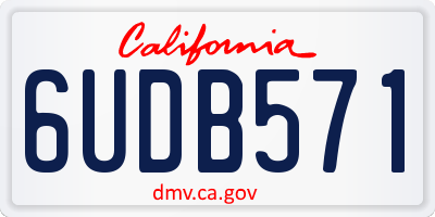 CA license plate 6UDB571