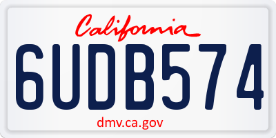 CA license plate 6UDB574