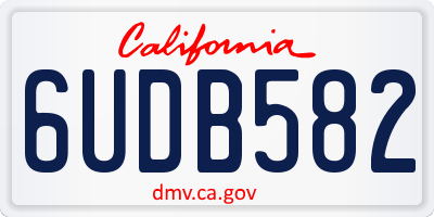 CA license plate 6UDB582