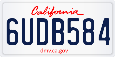 CA license plate 6UDB584