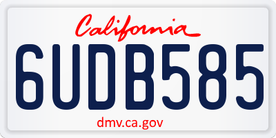 CA license plate 6UDB585