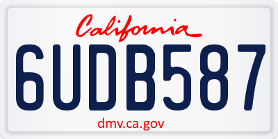 CA license plate 6UDB587