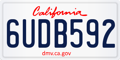 CA license plate 6UDB592