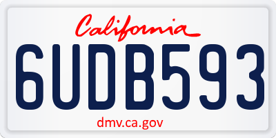 CA license plate 6UDB593