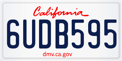 CA license plate 6UDB595
