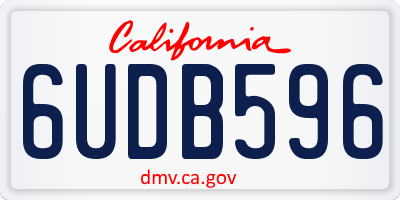 CA license plate 6UDB596