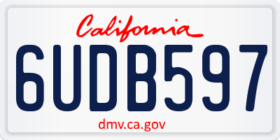 CA license plate 6UDB597