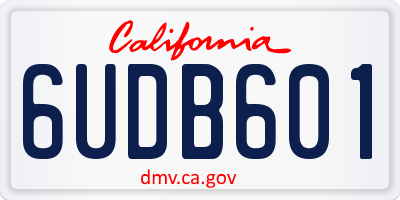 CA license plate 6UDB601