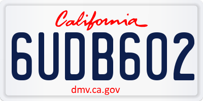 CA license plate 6UDB602