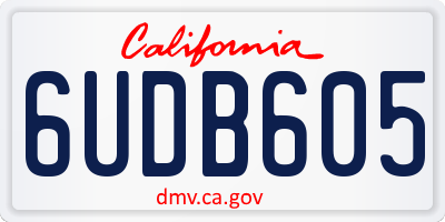 CA license plate 6UDB605