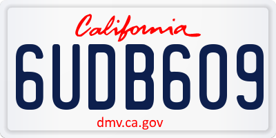 CA license plate 6UDB609