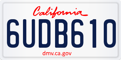 CA license plate 6UDB610