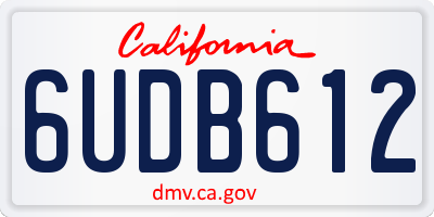 CA license plate 6UDB612