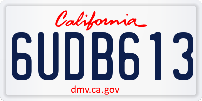CA license plate 6UDB613