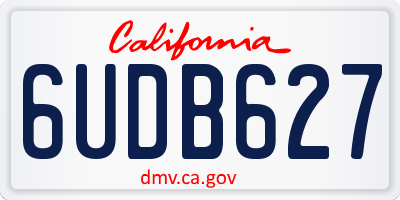 CA license plate 6UDB627