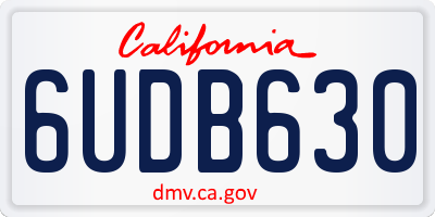 CA license plate 6UDB630