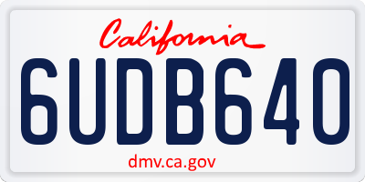 CA license plate 6UDB640