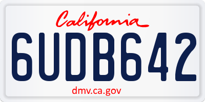 CA license plate 6UDB642