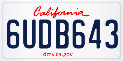CA license plate 6UDB643