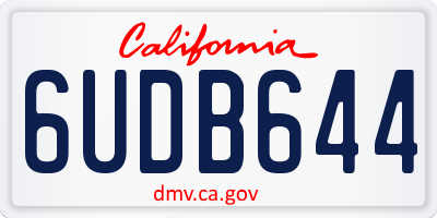 CA license plate 6UDB644