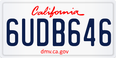 CA license plate 6UDB646