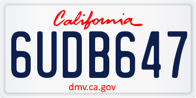 CA license plate 6UDB647