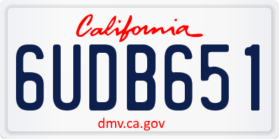 CA license plate 6UDB651
