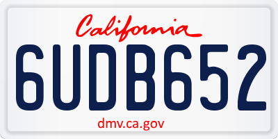 CA license plate 6UDB652
