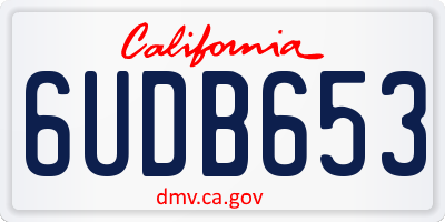 CA license plate 6UDB653