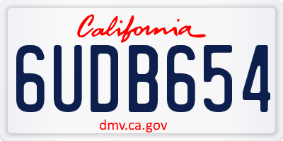 CA license plate 6UDB654