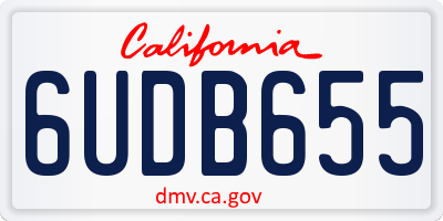 CA license plate 6UDB655