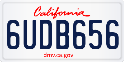 CA license plate 6UDB656