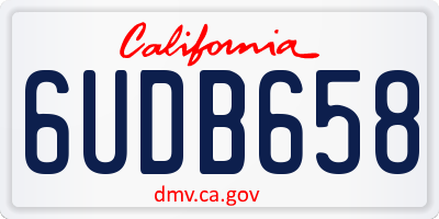 CA license plate 6UDB658