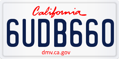 CA license plate 6UDB660