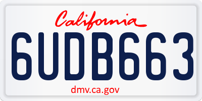 CA license plate 6UDB663