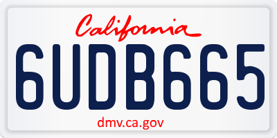 CA license plate 6UDB665