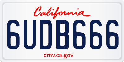 CA license plate 6UDB666