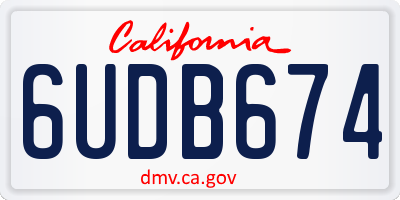 CA license plate 6UDB674