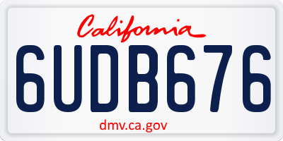 CA license plate 6UDB676