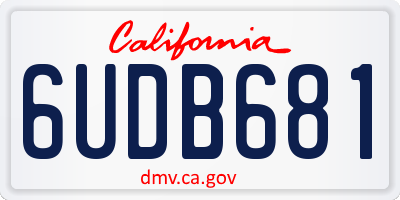 CA license plate 6UDB681