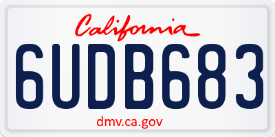 CA license plate 6UDB683