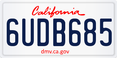 CA license plate 6UDB685