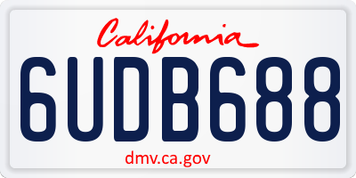 CA license plate 6UDB688