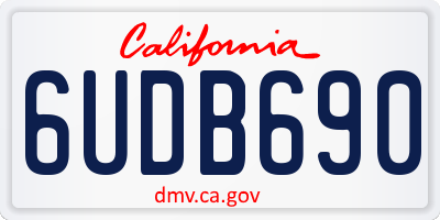CA license plate 6UDB690
