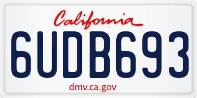 CA license plate 6UDB693