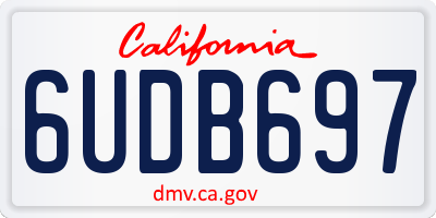 CA license plate 6UDB697
