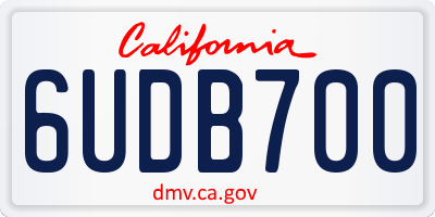 CA license plate 6UDB700