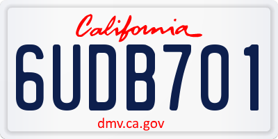 CA license plate 6UDB701