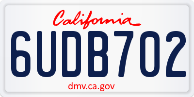 CA license plate 6UDB702