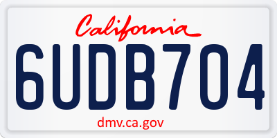 CA license plate 6UDB704
